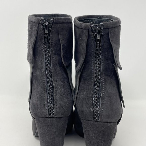 Stuart Weitzman Womens Black & Gray Suede Leather Zip Heel Booties Size 6.5 - Picture 5 of 13